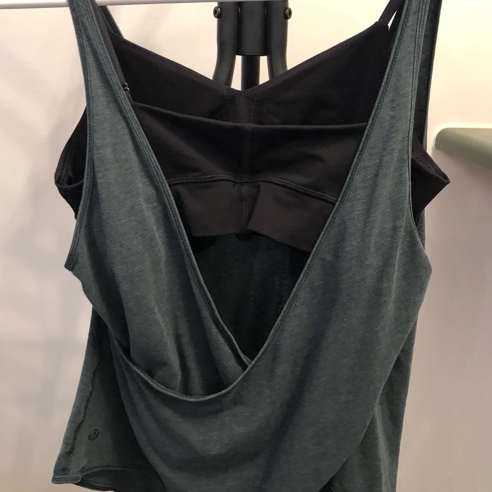lululemon athletica Green and Black 2 in 1 Top